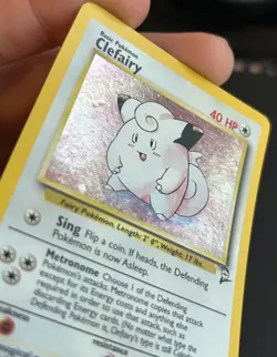 Pokemon Clefairy 006/130 Base Set 2 Holo LP Swirl - Image 3