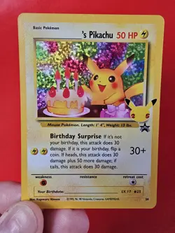 POKEMON TCG BIRTHDAY PIKACHU 24 BLACK STAR PROMO HOLO NM CELEBRATIONS - Image 5