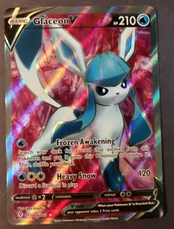 Glaceon V (Full Art) 174/203 Ultra Rare Evolving Skies Pokemon TCG Near Mint - Image 1