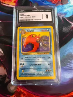 Kingler 38/62 - CGC Mint 9 | Pokemon Fossil Set | Vintage - Image 1