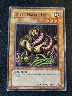 CARTE YU-GI-OH! LE VER MALFAISANT 1ST DDK-F003 PROCHE DU NEUF/NM - Image 1