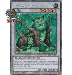 Yugioh! 1x Naturia Beast RA03-EN238 Platinum Secret Rare 1st Ed NM - Image 1