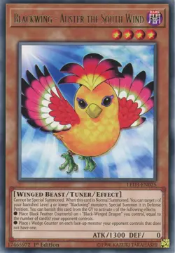 Yugioh Blackwing - Auster The South Wind LED3-EN025 Rare NM x3 Play Set - Image 1