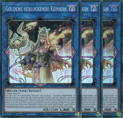 yugioh 3x Goldene Verlockende Konigin MZTM-DE058 SUPER RARE 1AUFLAGE DEUTSCH - Image 1