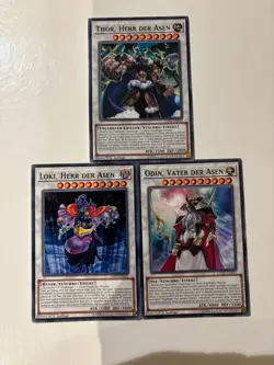 Yu-Gi-Oh! Nordisches 3er Gotterset Thor Loki Odin Common Set 10 - Image 1