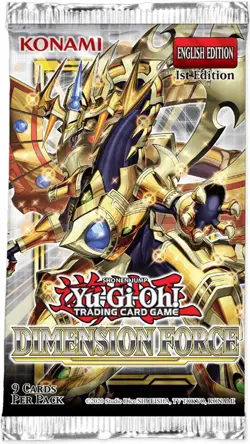 1x YuGiOh Dimension Force Booster Pack 1st Edition Brand New Sealed 9 Cards - Image 1