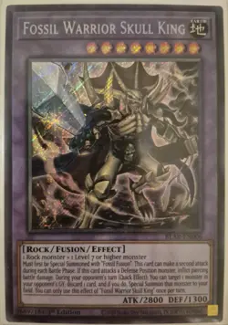 YuGiOh Fossil Warrior Skull King Secret Rare 1st Edition BLAR-EN006 - Image 1