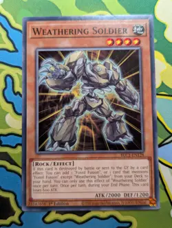 Weathering Soldier BLC1-EN128 1st Edition YuGiOh TCG Card - Image 1
