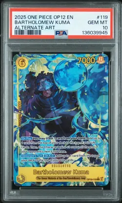 PSA 10 - 2025 ONE PIECE OP12-LEGACY OF THE MASTER 119 BARTHOLOMEW KUMA ALT ART - Image 1