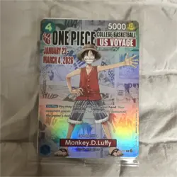 Bandai Namco One Piece Card Game Monkey.D.Luffy US Voyage Promo Holo (SEALED) - Image 1