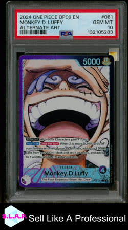 MONKEY D. LUFFY ALT ART ONE PIECE OP09-EMPERORS IN THE NEW WORLD 2024 061 PSA 10 - Image 1