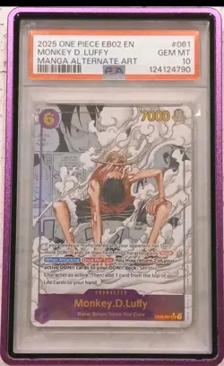 2025 ONE PIECE EB02 MONKEY D LUFFY MANGA ALTERNATE ART PSA 10 - Image 1