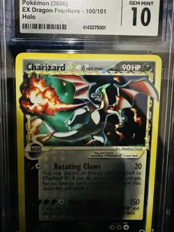 2006 Pokemon Charizard ☆Gold Star Dragon Frontiers CGC 10 GEM MINT Holo #100/101 - Image 2