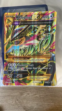 Pokemon Card Jumbo Mega M Rayquaza EX 98/98 Ancient Origins Full Art HP - Image 1