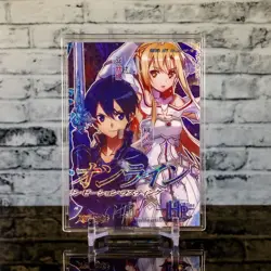 Kirito Asuna Sword Art Online HP Variation Glitter Holo Gold Foil Card Anime - Image 1