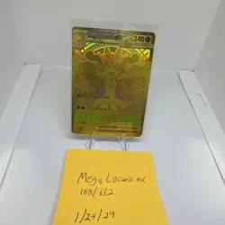 Pokemon TCG Mega Lucario EX Mega Evolution Holo Rare Card 188/132 ME01 - Image 1