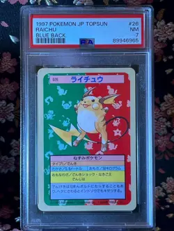 [PSA 7] Raichu TopSun Blue Back 026 1997 Japanese Pokemon Card - Image 1