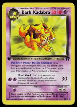Pokemon Card - Dark Kadabra Team Rocket 39/82 Uncommon 1st Edition - Image 1
