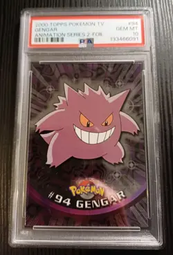 Gengar #94 Foil Holo Topps Pokemon Card PSA 10 New Cert TV Animation Series 2 - Image 1