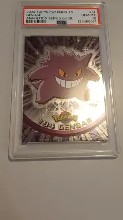 Gengar #94 Foil Holo Topps Pokemon Card PSA 10 New Cert TV Animation Series 2 - Image 2