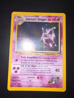 Pokemon Card Sabrina's Gengar-14/132 Holo Set Gym Heroes EXCELLENT+ Eng - Image 2