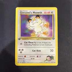 Giovanni's Meowth 74/132 1st Edition Gym Challenge Pokemon Card - Image 1