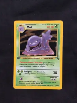 Pokemon Cards: 1st Edition Fossil Rare Holo: Muk 13/62 - Image 1