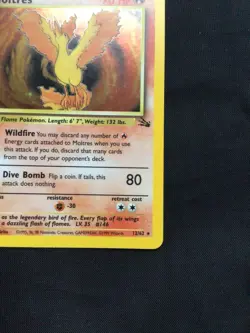 Pokemon Cards: 1st Edition Fossil Rare Holo: Moltres 12/62 - Image 5