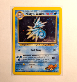 Misty's Seadra 9/132 Gym Heroes Unlimited HOLO RARE Pokemon Card HP Prerelease - Image 1