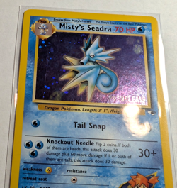 Misty's Seadra 9/132 Gym Heroes Unlimited HOLO RARE Pokemon Card HP Prerelease - Image 2