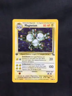 Pokemon Cards: 1st Edition Fossil Rare Holo: Magneton 11/62 - Image 1