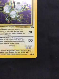 Pokemon Cards: 1st Edition Fossil Rare Holo: Magneton 11/62 - Image 5