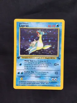 Pokemon Cards: 1st Edition Fossil Rare Holo: Lapras 10/62 - Image 1