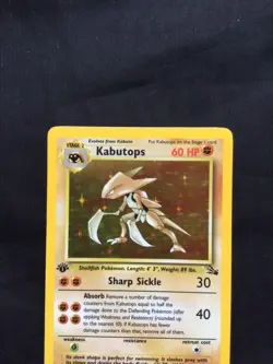 Pokemon Cards: 1st Edition Fossil Rare Holo: Kabutops 9/62 - Image 2