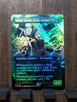 MTG Savra, Queen of the Golgari ( FOIL Anime Borderless) Ravnica Remastered NM! - Image 2
