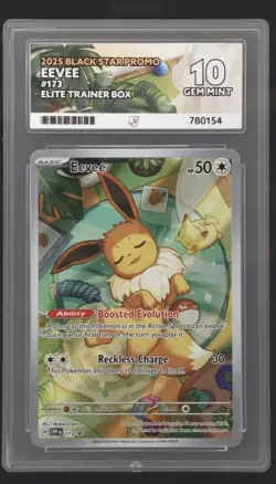 Pokemon 2025 Black Star Promo EEVEE #173 Elite Trainer Box Ace 10 - Image 1