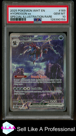 HYDREIGON EX SPECI4L ILL RARE POKEMON WHT EN-WHITE FLARE 2025 169 PSA 10 - Image 1