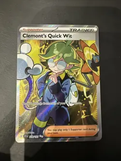 Pokemon TCG Clemont's Quick Wit 229/191 Surging Sparks Ultra Rare - Image 1