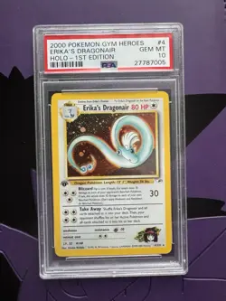 2000 Pokemon Gym Heroes Erika’s Dragonair Holo 1st Edition PSA 10 - Image 1