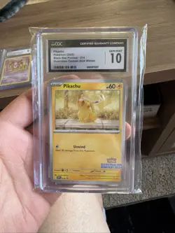 Pokemon Pikachu Promo 214 CGC 10 GEM MINT Illustration Contest 2024 Winner - Image 4