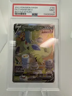 Pokemon TCG Tyranitar v Full Art Holo Rare Alternate Card 155/163 PSA 9 - Image 1
