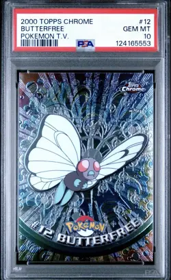 2000 TOPPS CHROME POKEMON T.V. #12 BUTTERFREE PSA 10 - Image 1