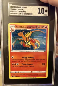 Pokemon Promo Special Delivery Charizard Pikachu Holo GemMint SWSH075 SGC 10 Psa - Image 3