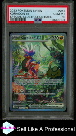 KORAIDON EX SPECI4L ILL RARE POKEMON SVI EN-SCARLET & VIOLET 2023 247 PSA 10 - Image 1