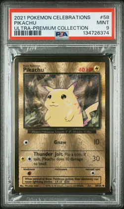 2021 POKEMON CELEBRATIONS ULTRA-PREM COLL #58 PIKACHU PSA 9 - Image 1