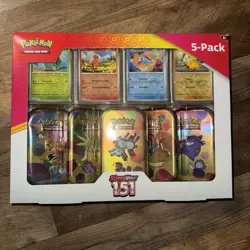 Pokemon Scarlet & Violet 151 Mini Tin 5-pack Magneton 4 Promo Costco Bundle NEW - Image 1