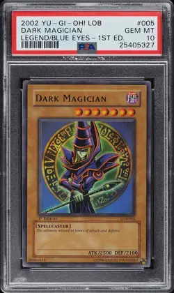 PSA 10 - Dark Magician LOB-005 Ultra Rare 1st Ed. Yugioh - Image 1