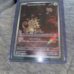 Team Rockets Meowth 203/182 SV10 Destined Rivals Illustrated Card Mint Condition - Image 1