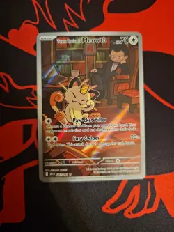 Team Rockets Meowth 203/182 SV10 Destined Rivals Illustrated Card Mint Condition - Image 1