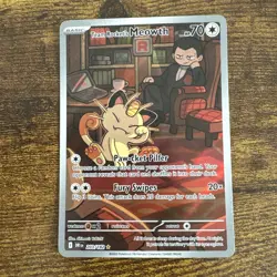 Team Rockets Meowth 203/182 SV10 Destined Rivals Illustrated Card NM - Image 1